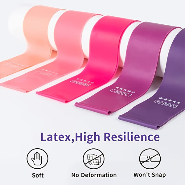 5pcs/set Silicone Stretching Band - Improve Flexibility and Strength with Elastic Resistance for Exercise, Workout, Fitness, and Physical Therapy