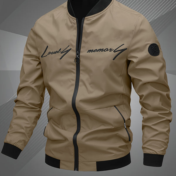 Men's Letter Embroidered Casual Bomber Jacket Gifts Best Sellers