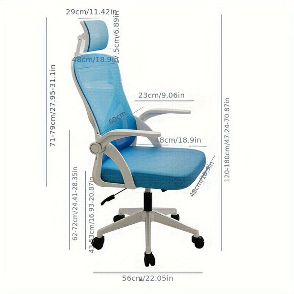 Office Chair For Comfortable Sitting During Long Hours, Suitable For Home And Student Use, With Backrest, Movable Chair For Lab