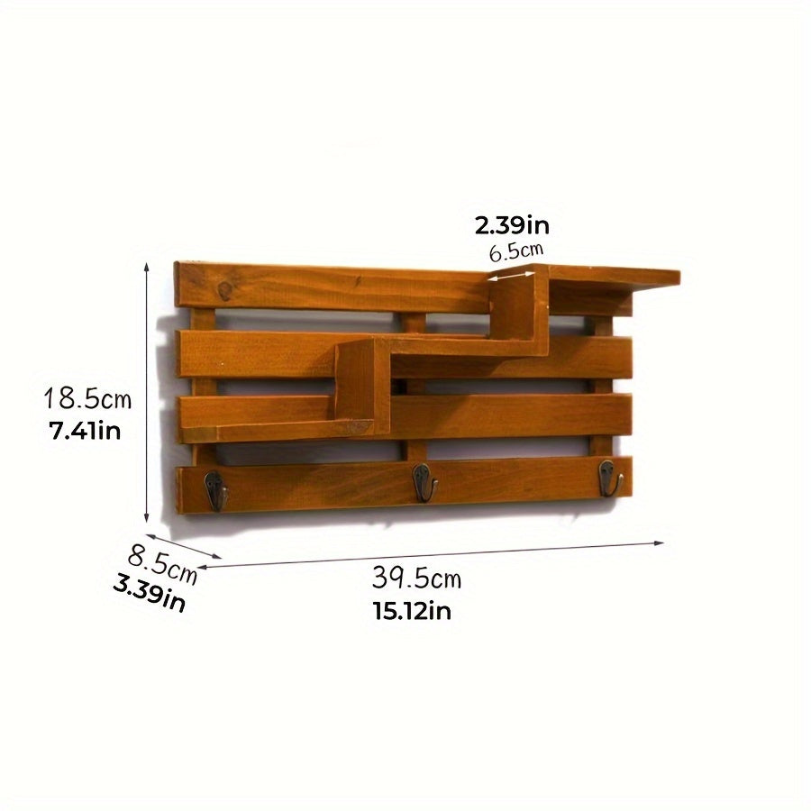 Wooden Wall Mounting Type 3 Steps Storage Shelf