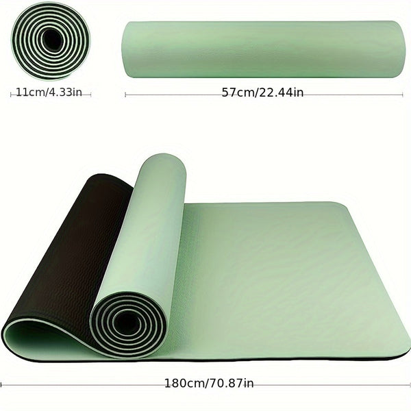 1pc Non-slip Thicken Soft Yoga Mat, Double Layers Fitness Mat, Suitable For Workout, Yoga, Pilates, Fitness Training