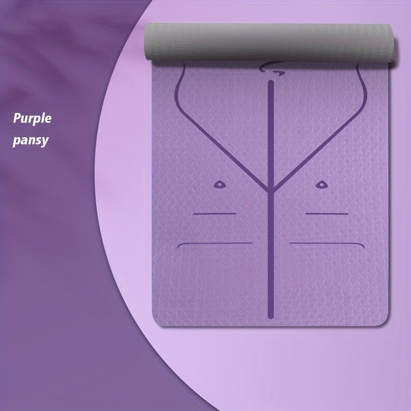 Double-sided Non-slip TPE Yoga Mat, Durable Mute Exercise Cushion Yoga Pilate Equipment