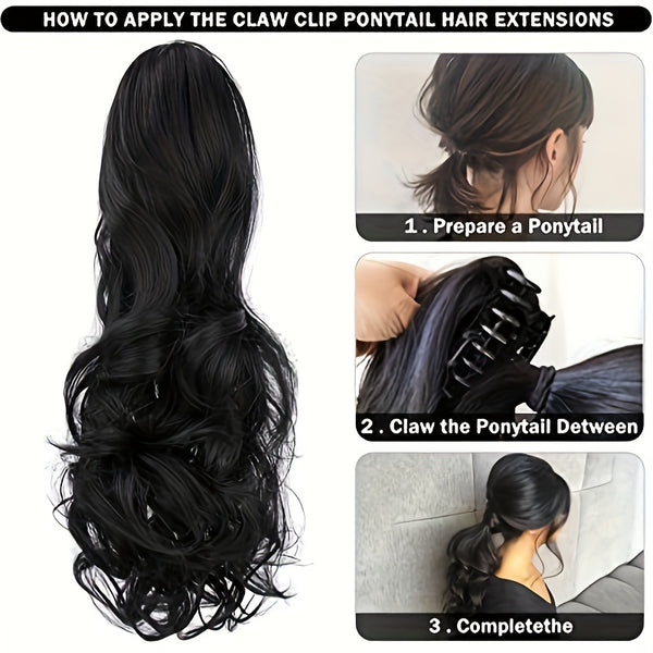 Long Wavy Ponytail Extensions - 55.88 Cm Claw Clip
