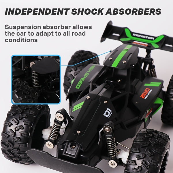 1:18 High-Speed Off-Road 2.4G Remote Control Car - Drifting Up To 15KM/H, Anti-Collision Settings, Rubber Big Tires Christmas, Halloween, Thanksgiving Gift