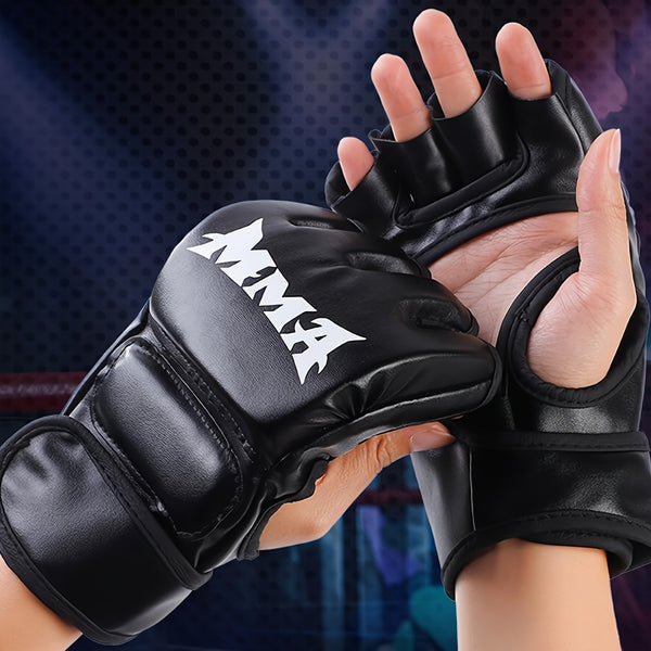1 Pair Half-finger Boxing Gloves Fitness Training, Combat, Muay Thai.