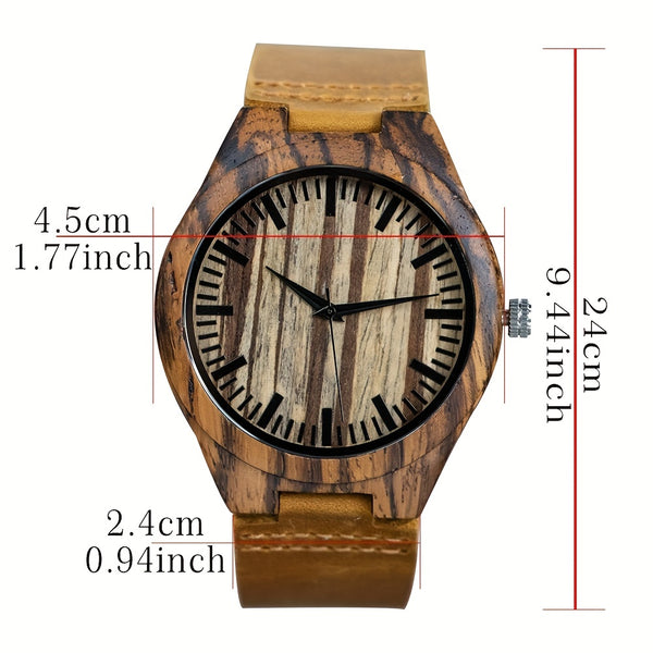 Men Wooden Quartz Analog Durable Wrist Watch