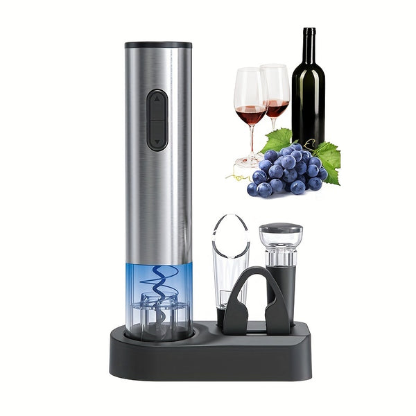 1set, Stainless Steel Electric Wine Bottle Opener Set