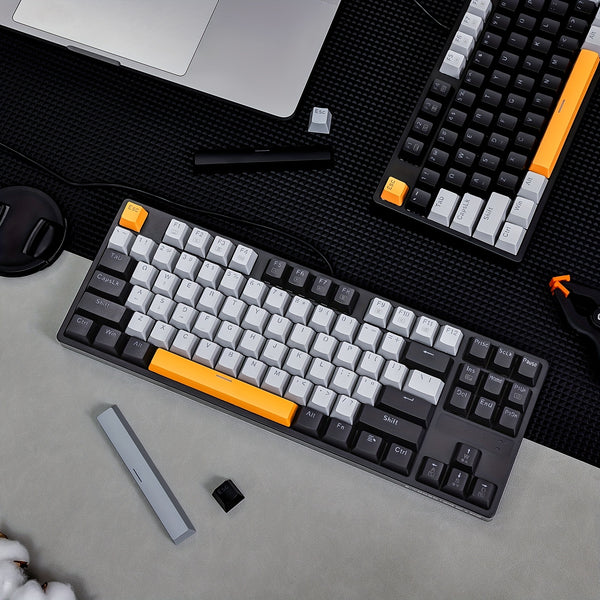 Upgrade Your Gaming Experience with the E-YOOSO Z-87 Wired Mechanical Gaming Keyboard - 20 Lighting Modes, 87 Standard Keys & Ergonomic Design!