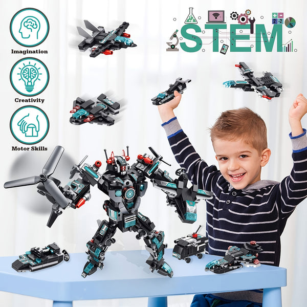 STEM Robot Toys For Boys Age 6 7 8 9 10 11 12 Year Old, 577 PCS Building Toy Kit, 25-in-1 Building Bricks Educational Construction Set Engineering Toys, Activities Learning Gift For Kids