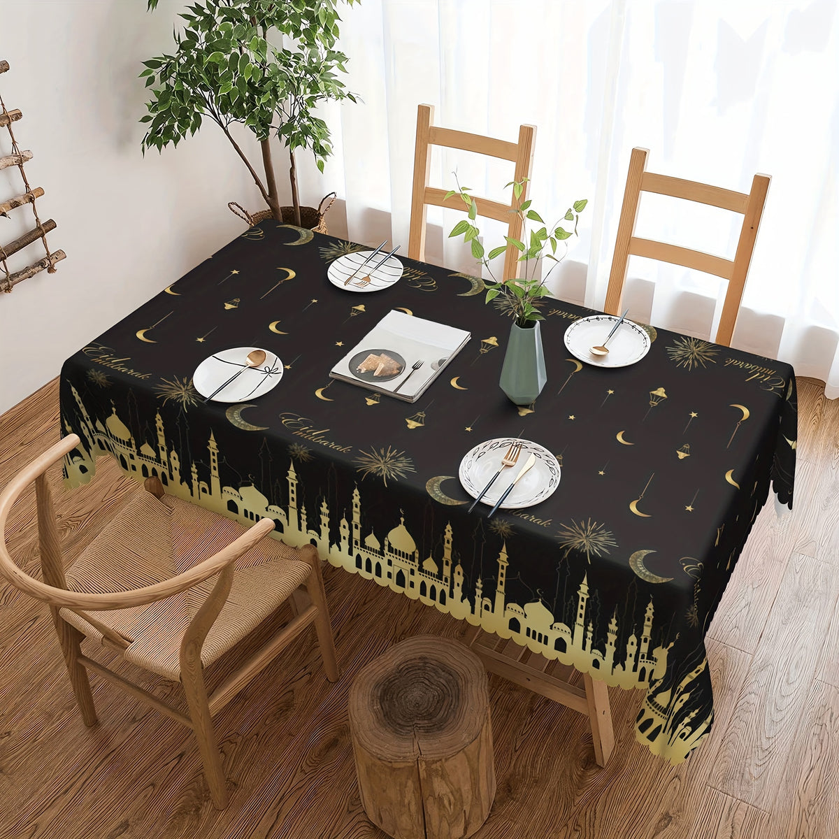 Ramadan Mubarak Tablecloth, Eid Dining Room Decorative