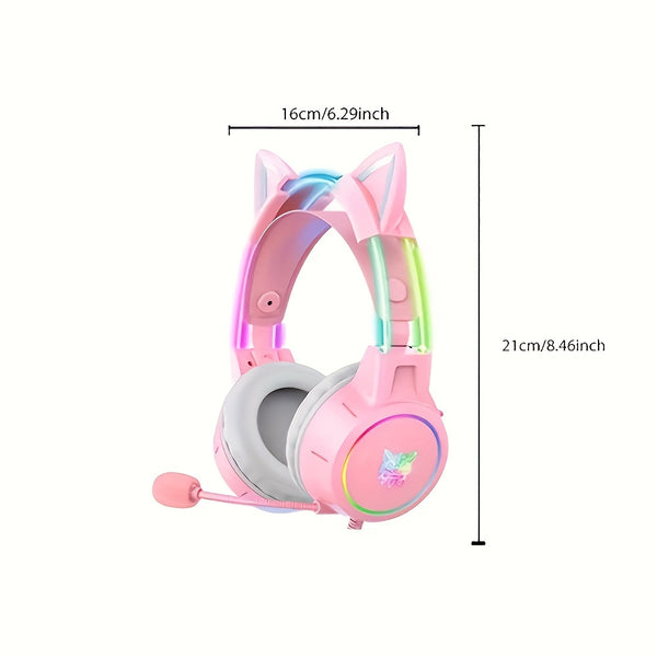 ONIKUMA X15pro, Wired Gaming Headset With Detachable Cat Ears
