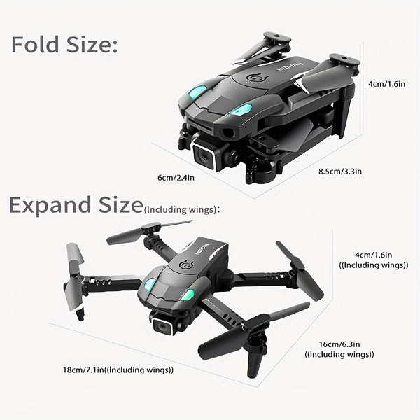 S128 Mini Drone SD Dual Camera With 1 Battery One-Key Three-sided Obstacle Avoidance Air Pressure Fixed Height Headless Mode 360° Roll 2.4Ghz WIFI FPV APP Control Foldable Quadcopter RC Toys Drone