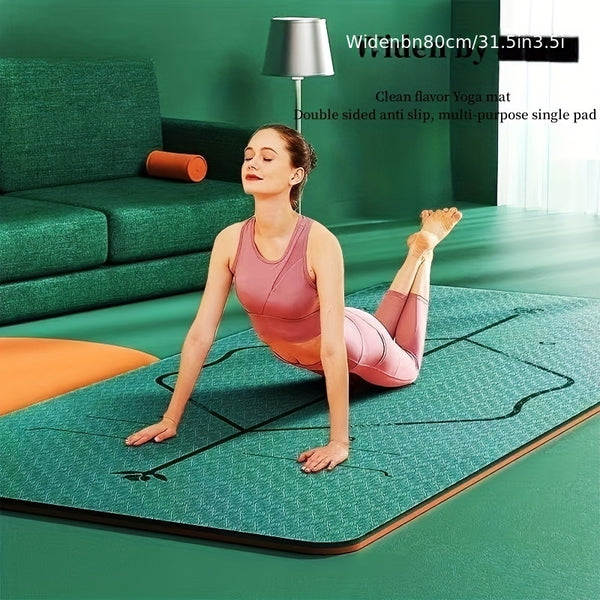 1pc Thick Non-Slip TPE Yoga Mat For Comfortable Workouts And Relaxation
