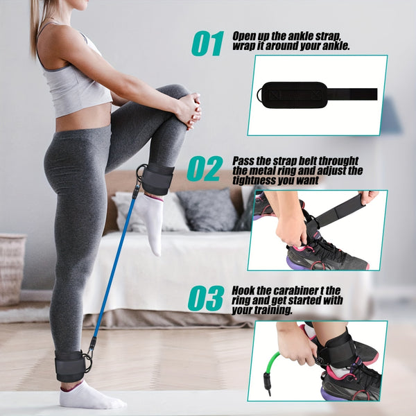 5pcs Ankle Resistance Bands For Leg & Hip Training, Muscle Training Exercise Ankle Bands