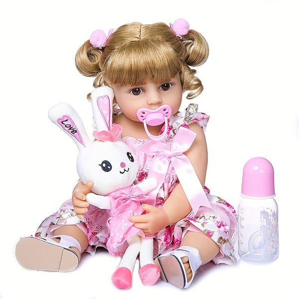 Reborn Baby Doll, Lifelike Soft Touch Blond Hair Princess Girl