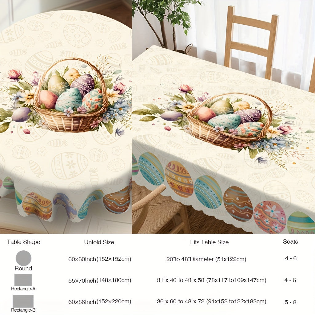 Tablecloth, Creative Easter Theme Table Cloth, Colorful