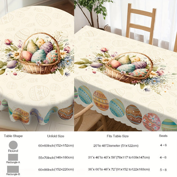 Tablecloth, Creative Easter Theme Table Cloth, Colorful