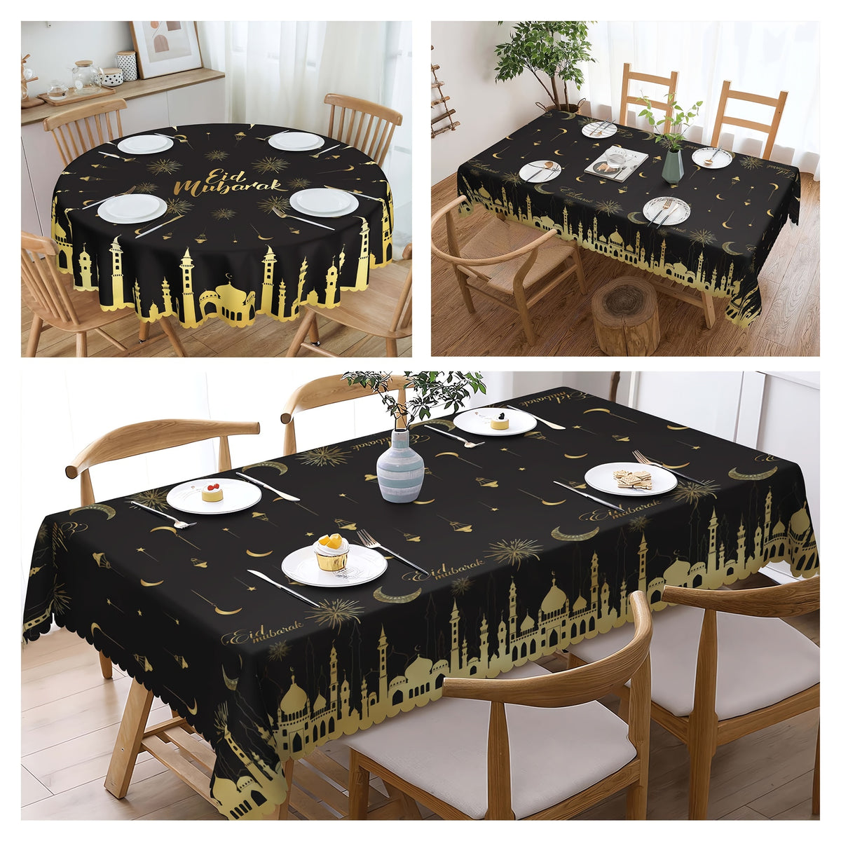 Ramadan Mubarak Tablecloth, Eid Dining Room Decorative